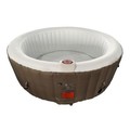 Aleko Round Inflatable Hot Tub Spa With Cover4 Person210 GallonBrown &White HTIR4BRW